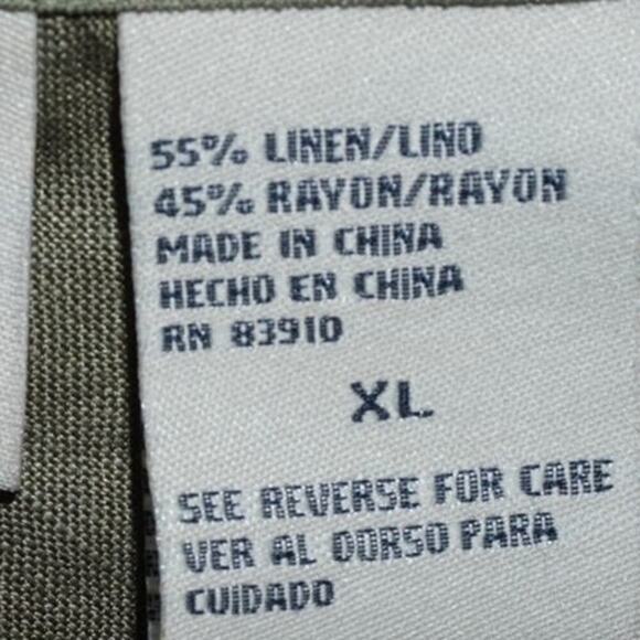 Bill Blass Jeanswear Green Beaded Linen Blend Sleeveless Top Women’s XL - Picture 6 of 6